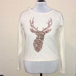 Sequined Holiday Long-sleeved Sweater - XS